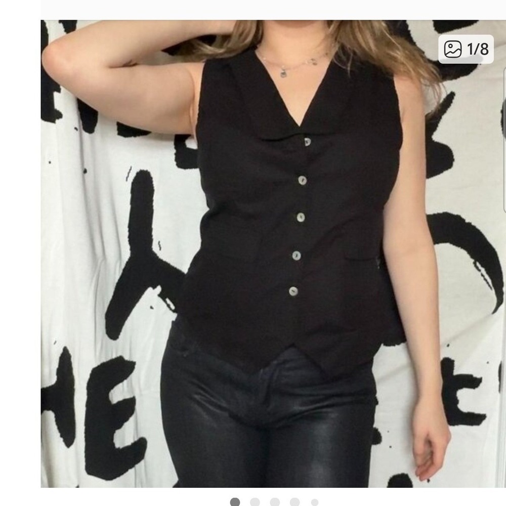 Kancy Kole‎ NEW Black Button Down Tailored Vest Waistcoat KC0007S21-03 M sexy